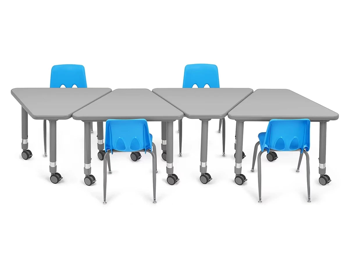 Flex-Space Mobile Wedge Student Desk - Gray - US 5851