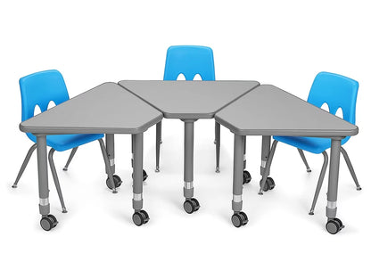 Flex-Space Mobile Wedge Student Desk - Gray - US 5851