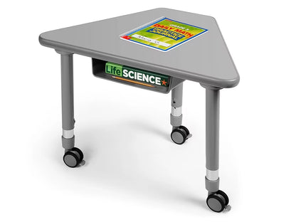 Flex-Space Mobile Wedge Student Desk with Book Box - Gray - US 7384