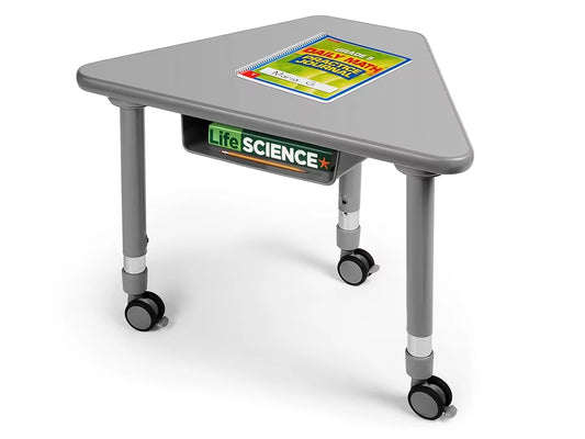 Flex-Space Mobile Wedge Student Desk with Book Box - Gray - US 7384