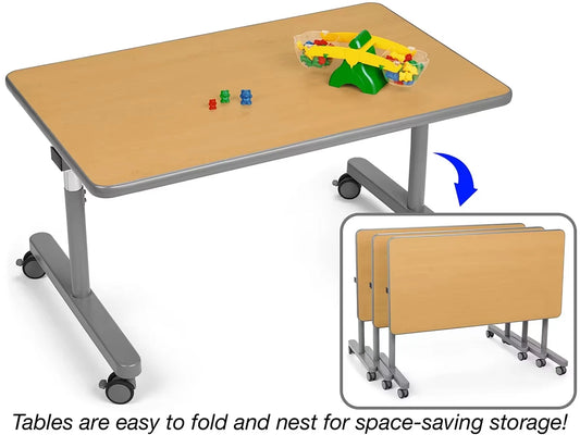 Flex-Space Mobile Flip & Nest Tables - Maple - US 9105