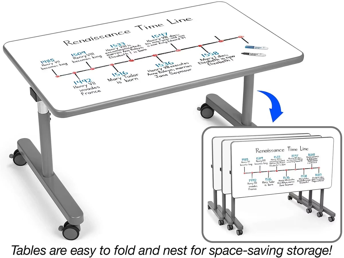 Flex-Space Mobile Flip & Nest Write &  Wipe Tables - US 3038