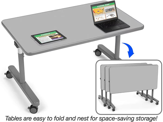 Flex-Space Mobile Flip & Nest Tables - Gray - US 9545