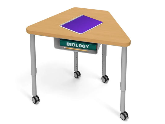 Modern Edge Mobile Trapezoid Student Desk with Book Box - US 3822