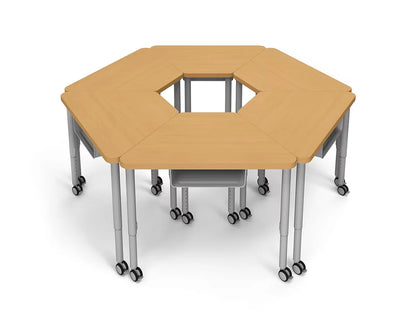 Modern Edge Mobile Trapezoid Student Desk with Book Box - US 3822