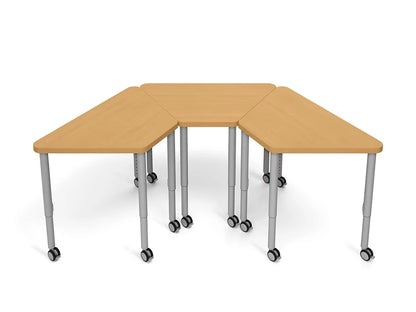 Modern Edge Mobile Trapezoid Student Desk with Book Box - US 3822