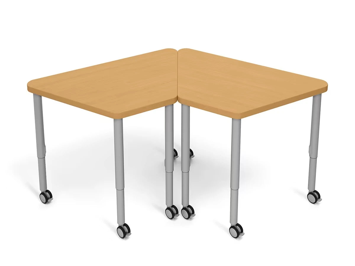 Modern Edge Mobile Trapezoid Student Desk with Book Box - US 3822