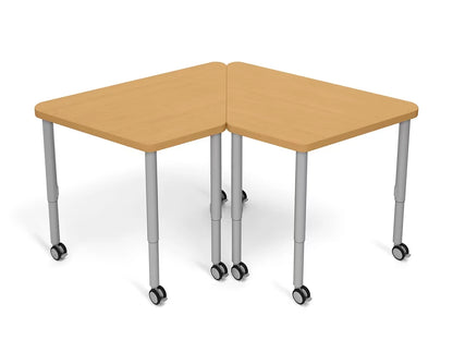 Modern Edge Mobile Trapezoid Student Desk with Book Box - US 3822