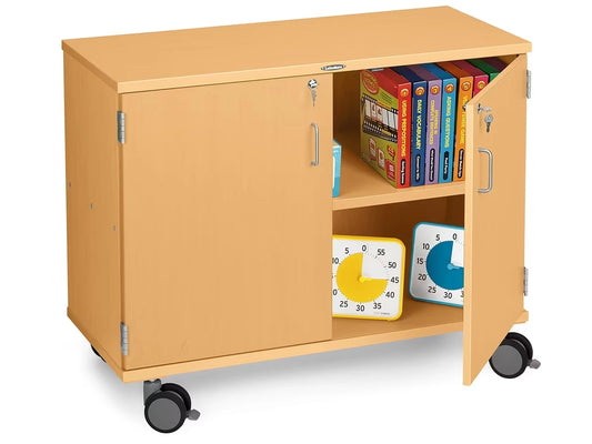 Flex-Space Mobile 2-Shelf Locking Storage Cabinet - Maple - US 1228