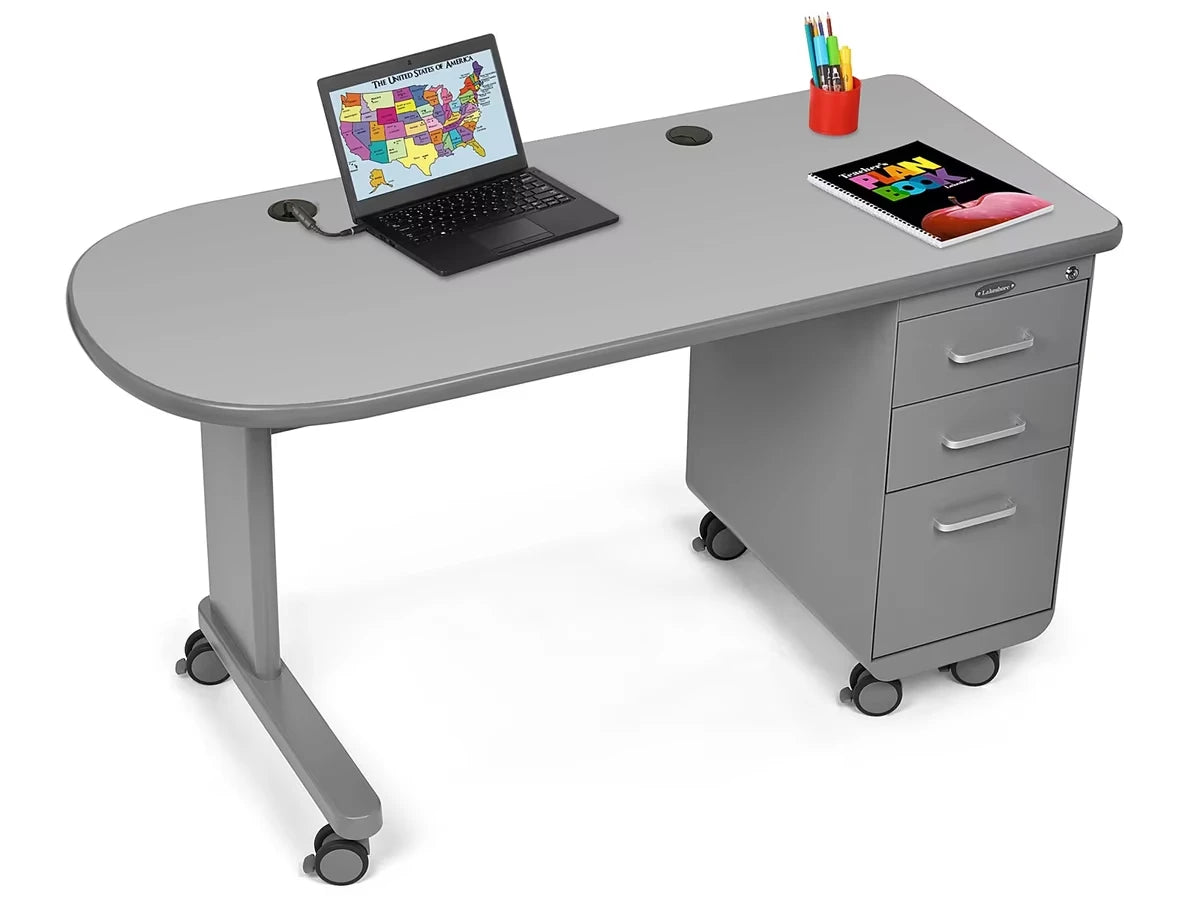 Flex-Space Mobile Teacher Desk - Gray - US 3628