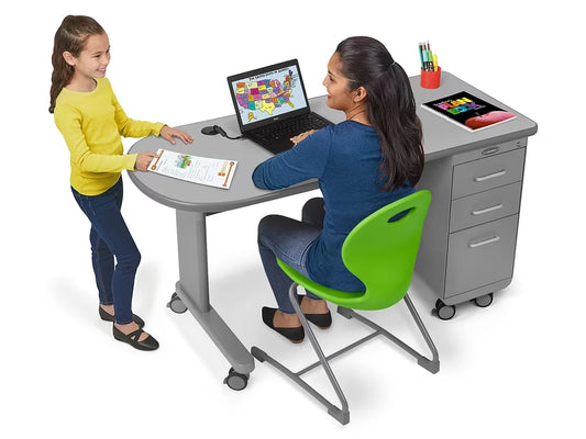 Flex-Space Mobile Teacher Desk - Gray - US 3628